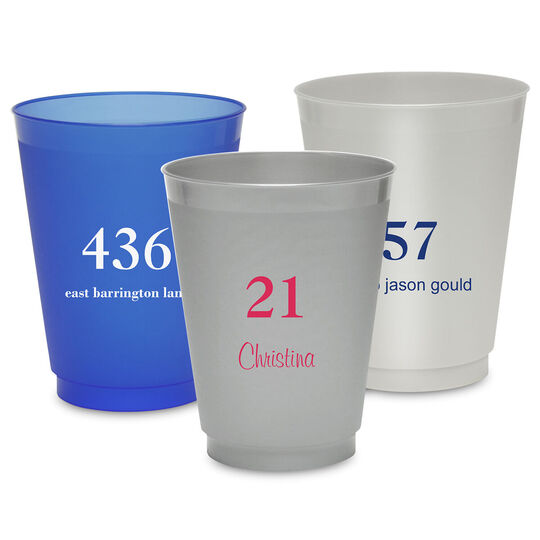 Design Your Own Big Number Colored Shatterproof Cups